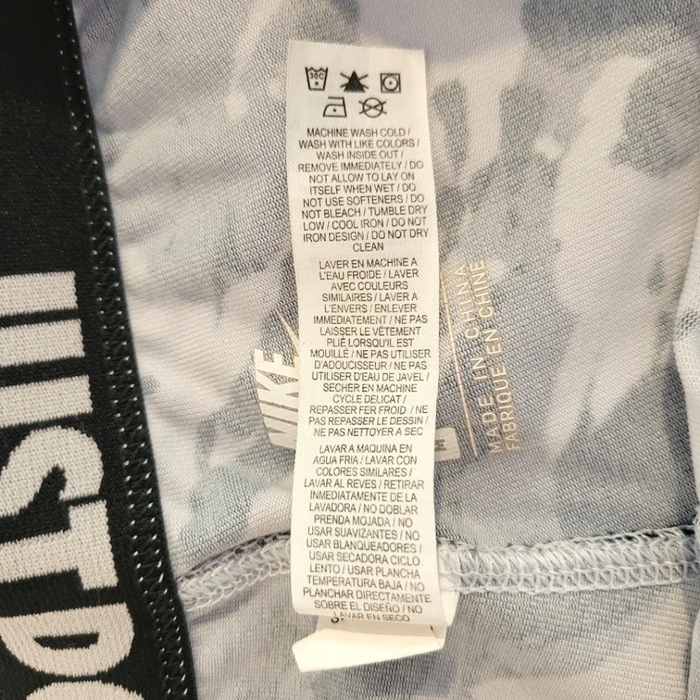 Nike Just Do It Black White Gray Marbled Camo Splash Patterned Leggings High EUC - Picture 4 of 7